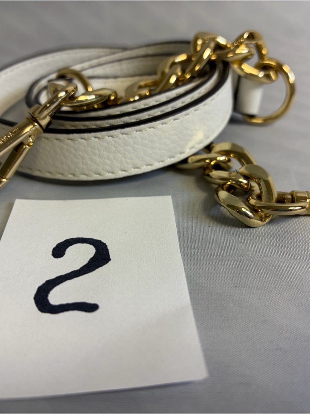 Michael Kors Leather  Shoulder Strap with Gold Chain - Picture 3 of 6